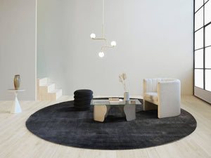 Charcoal Hand Tufted Carpet (5x5) By Qaaleen - Home Artisan