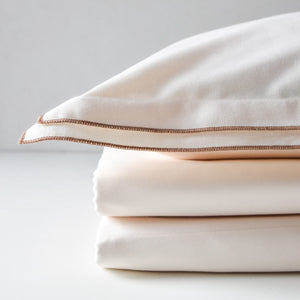 Waves Cream Cotton Sateen Bed Sheet by Veda Homes