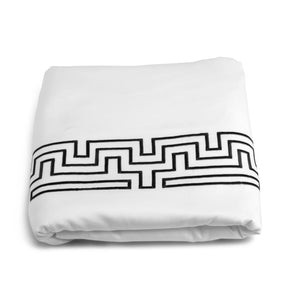 Maze White Duvet Cover by Veda Homes - Home Artisan