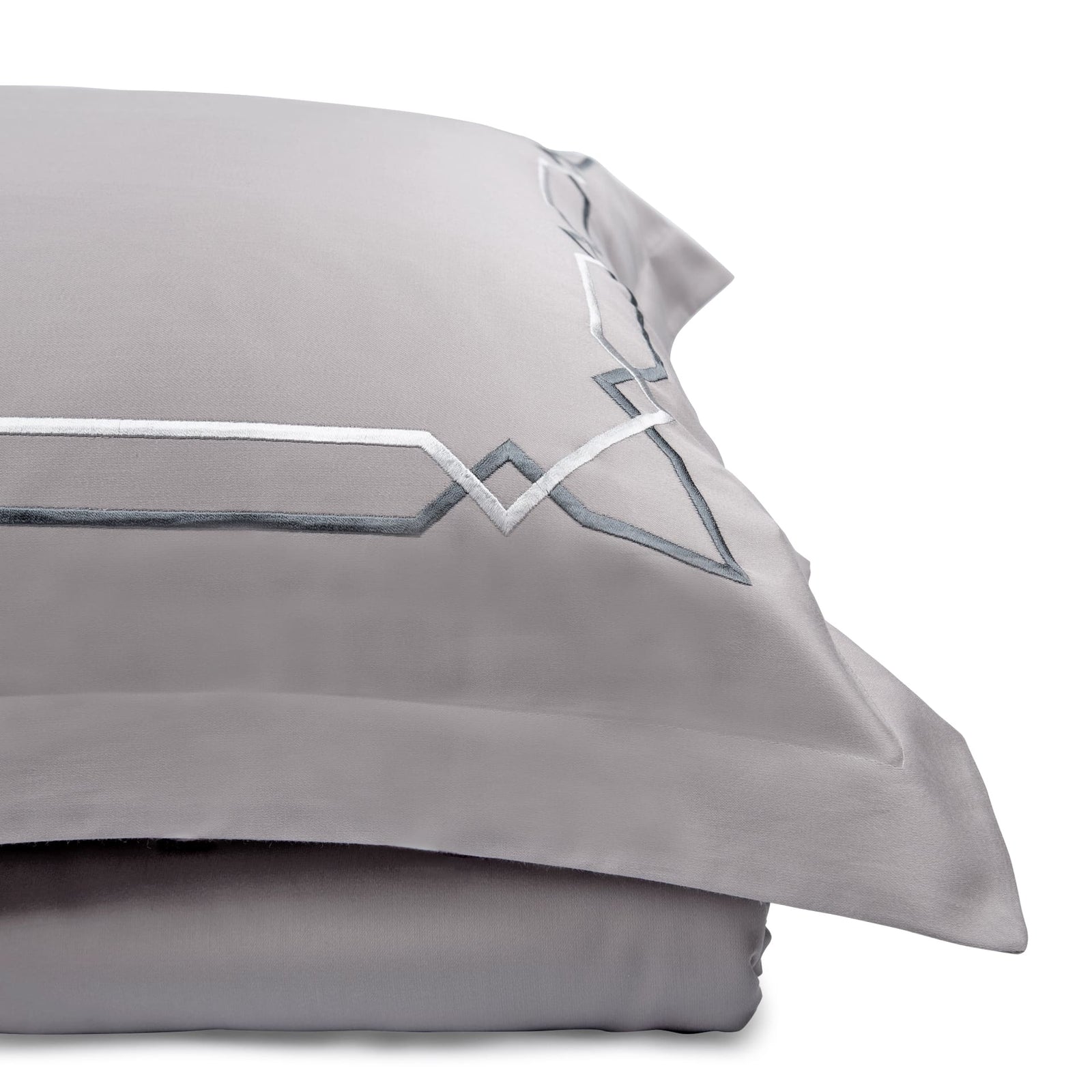 Mountain Trail Modern Grey Cotton Sateen Bed Sheet by Veda Homes