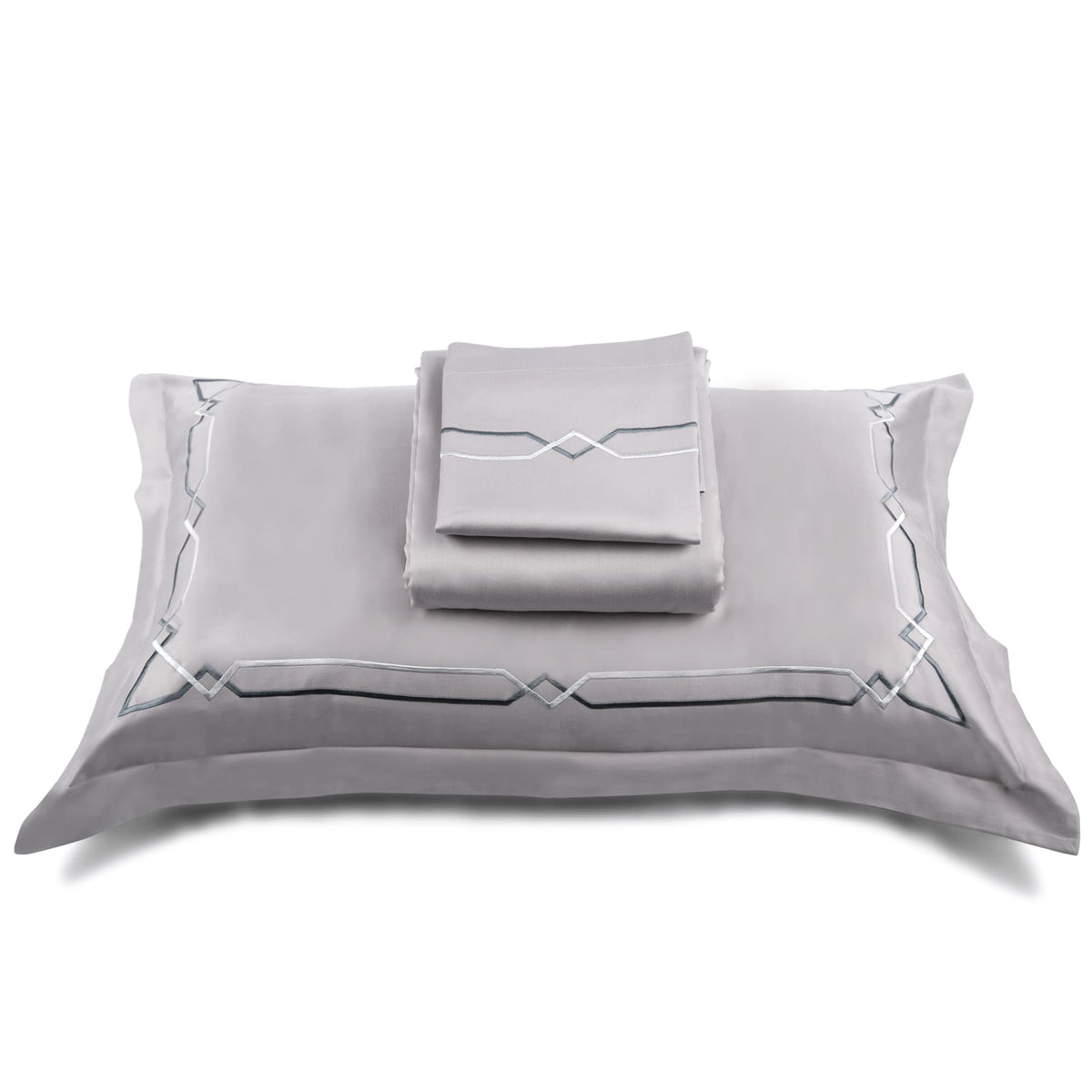 Mountain Trail Modern Grey Cotton Sateen Bed Sheet by Veda Homes