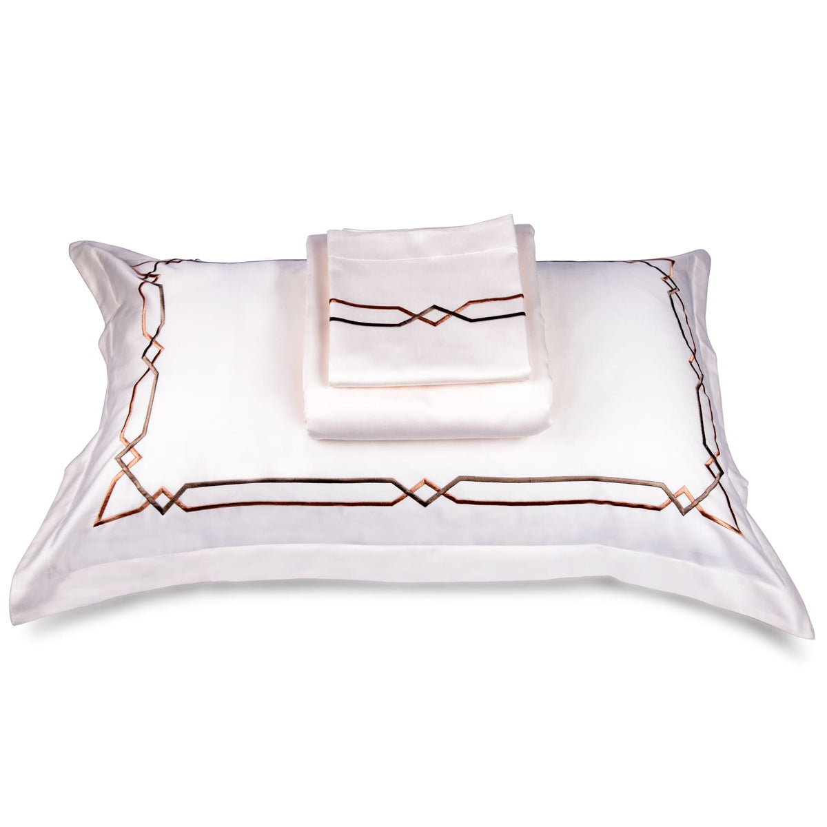 Mountain Trail Cream Cotton Sateen Bed Sheet by Veda Homes