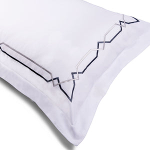 Mountain Trail White Cotton Sateen Bed Sheet by Veda Homes