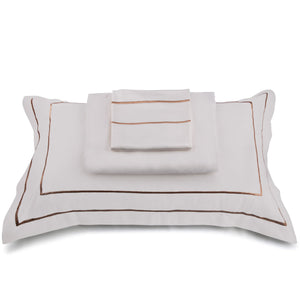 Classic Cream Cotton Sateen Bed Sheet by Veda Homes