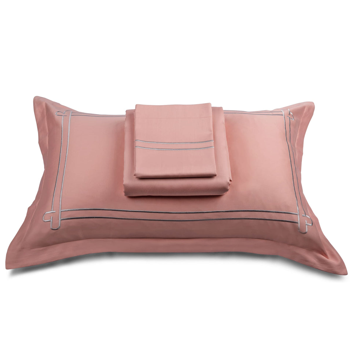 Little Hearts Coral Peach Cotton Sateen Bed Sheet by Veda Homes