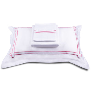 Little Hearts White Cotton Sateen Bed Sheet by Veda Homes