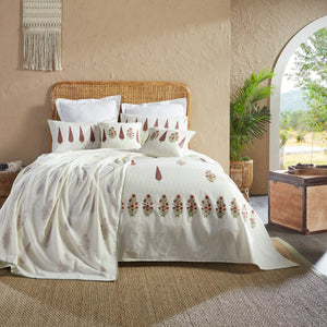 Azalea Block Printed Double Bed Dohar  - Home Artisan
