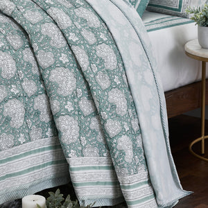 Zuri Block Print Cotton Dohar by Houmn