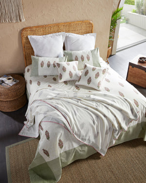 Conifer Block Printed Double Bed Dohar by Houmn