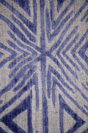The Victorian Blue Aztec Hand Loom Carpet (5x8) By Qaaleen - Home Artisan