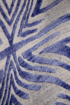 The Victorian Blue Aztec Hand Loom Carpet (5x8) By Qaaleen - Home Artisan