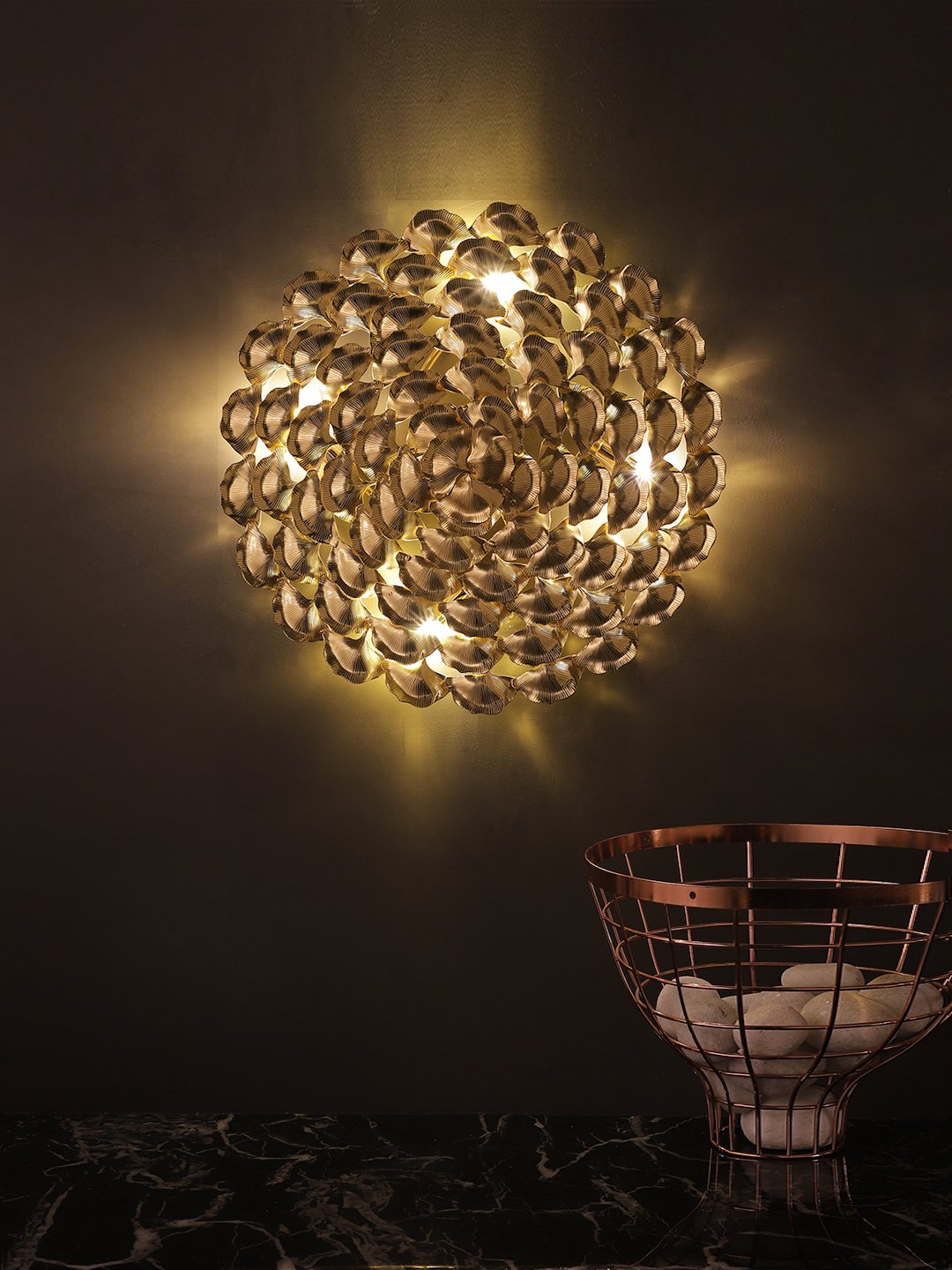Gingko Circle Wall Lamp (40cm) - Home Artisan