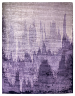 Purple Line Hand Tufted Carpet (10x8) By Qaaleen