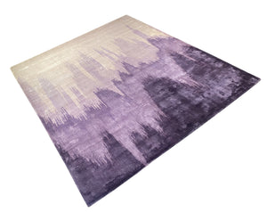Purple Line Hand Tufted Carpet (10x8) By Qaaleen