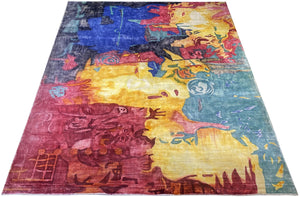 Paint Ball Hand Loom Carpet (8x10) By Qaaleen - Home Artisan