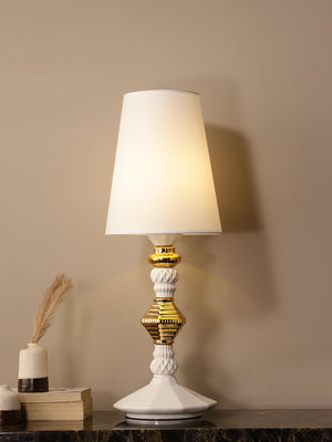 Eldoris White and Gold Table Lamp - Home Artisan