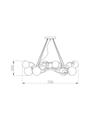 Logan Metal and Glass Chandelier