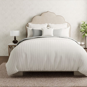 Mcb 1 Inch Stripe Egyptian Cotton Bed Sheet (Ivory) by By Adab - Home Artisan