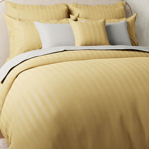 Mcb 1 Inch Stripe Egyptian Cotton Bed Sheet (Yellow) by By Adab - Home Artisan