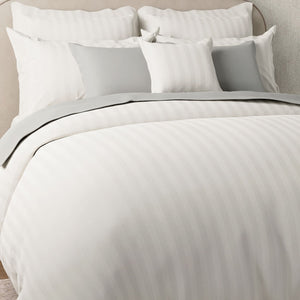 Mcb 1 Inch Stripe Egyptian Cotton Duvet Cover Set (Ivory) by By Adab - Home Artisan