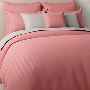 Mcb 1 Inch Stripe Egyptian Cotton Duvet Cover Set (Peach) by By Adab - Home Artisan