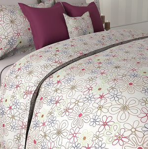 Msc Chain Flower Ii Egyptian Cotton Duvet Cover Set (3 Pcs) by By Adab - Home Artisan