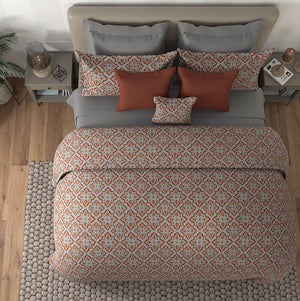 Msc Old Monk Egyptian Cotton Duvet Cover Set (Grey) by By Adab - Home Artisan