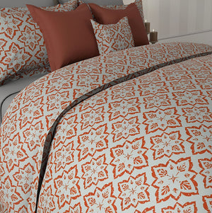 Msc Old Monk Egyptian Cotton Duvet Cover Set (Grey) by By Adab - Home Artisan