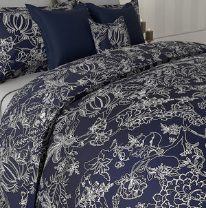 Msc Moon Flower Egyptian Cotton Duvet Cover Set (3 Pcs) by By Adab - Home Artisan