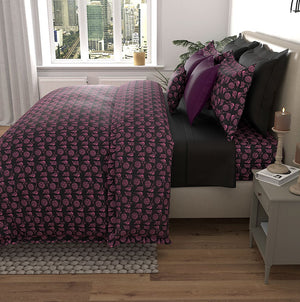 Msc Peacock Print Egyptian Cotton Duvet Cover Set (3 Pcs) by By Adab - Home Artisan