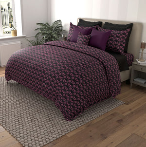 Msc Peacock Print Egyptian Cotton Duvet Cover Set (3 Pcs) by By Adab - Home Artisan
