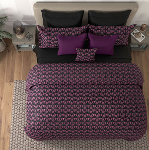 Msc Peacock Print Egyptian Cotton Duvet Cover Set (3 Pcs) by By Adab - Home Artisan