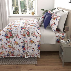 Msc Roman Flower Egyptian Cotton Duvet Cover Set (3 Pcs) by By Adab - Home Artisan