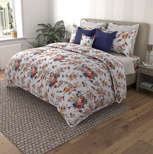 Msc Roman Flower Egyptian Cotton Duvet Cover Set (3 Pcs) by By Adab - Home Artisan