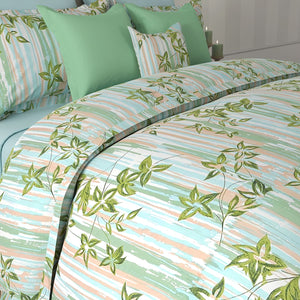 Msc San Flower Egyptian Cotton Duvet Cover Set (Green) (3 Pcs) by By Adab