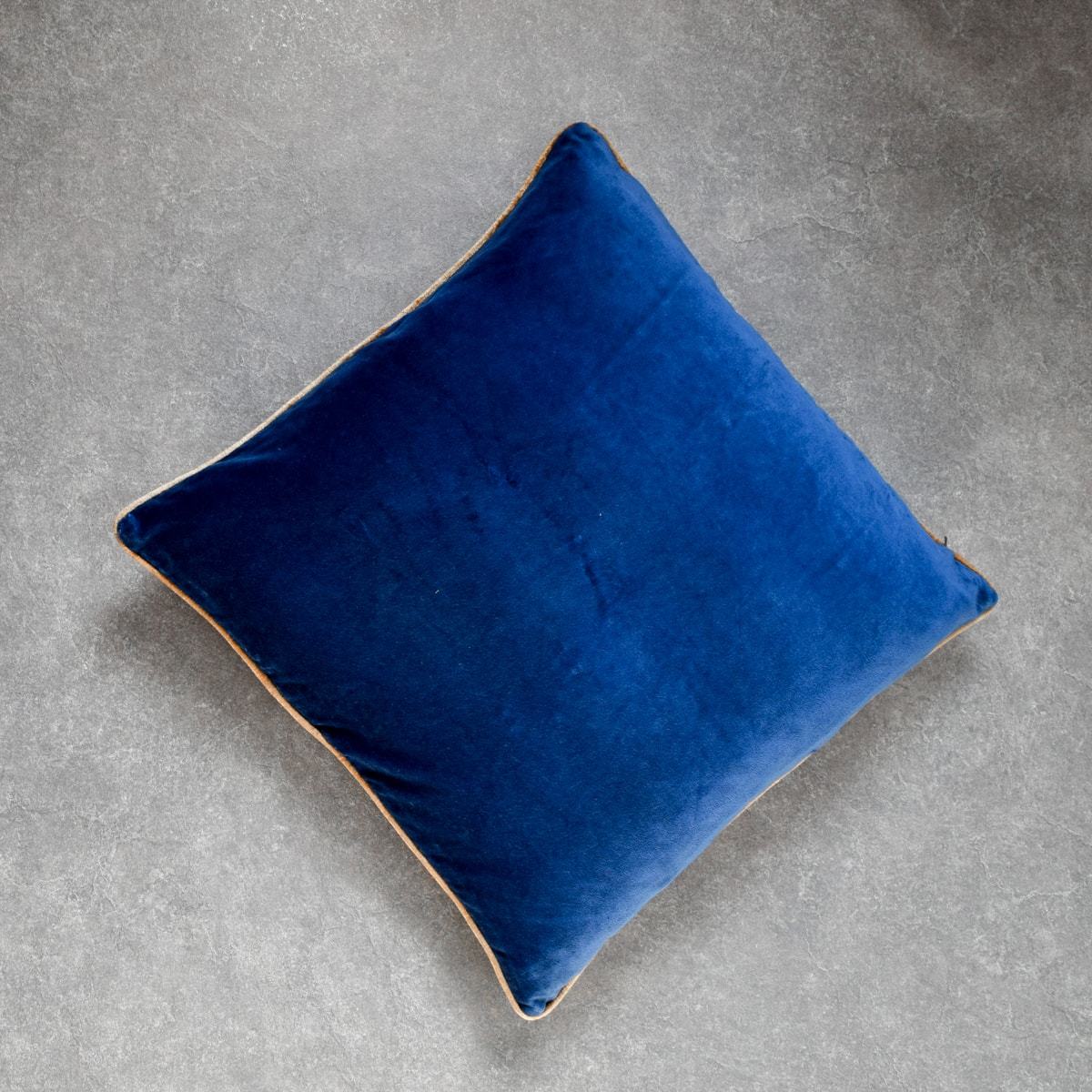 Gul Blue and Gold Embroidered Cushion Cover by Valaya Home for Tapestry - Home Artisan