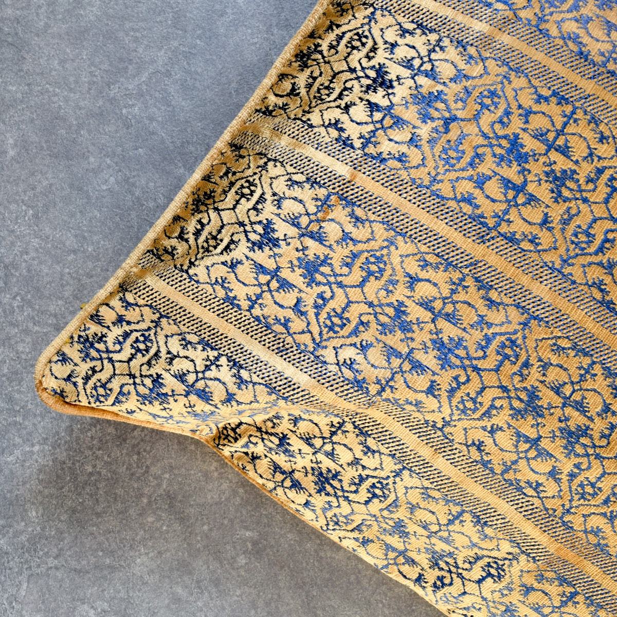 Ara Blue and Gold Embroidered Cushion Covee by Valaya Home for Tapestry