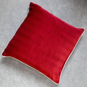Fiza RR Red and Taupe Embroidered Cushion Cover by Valaya Home for Tapestry