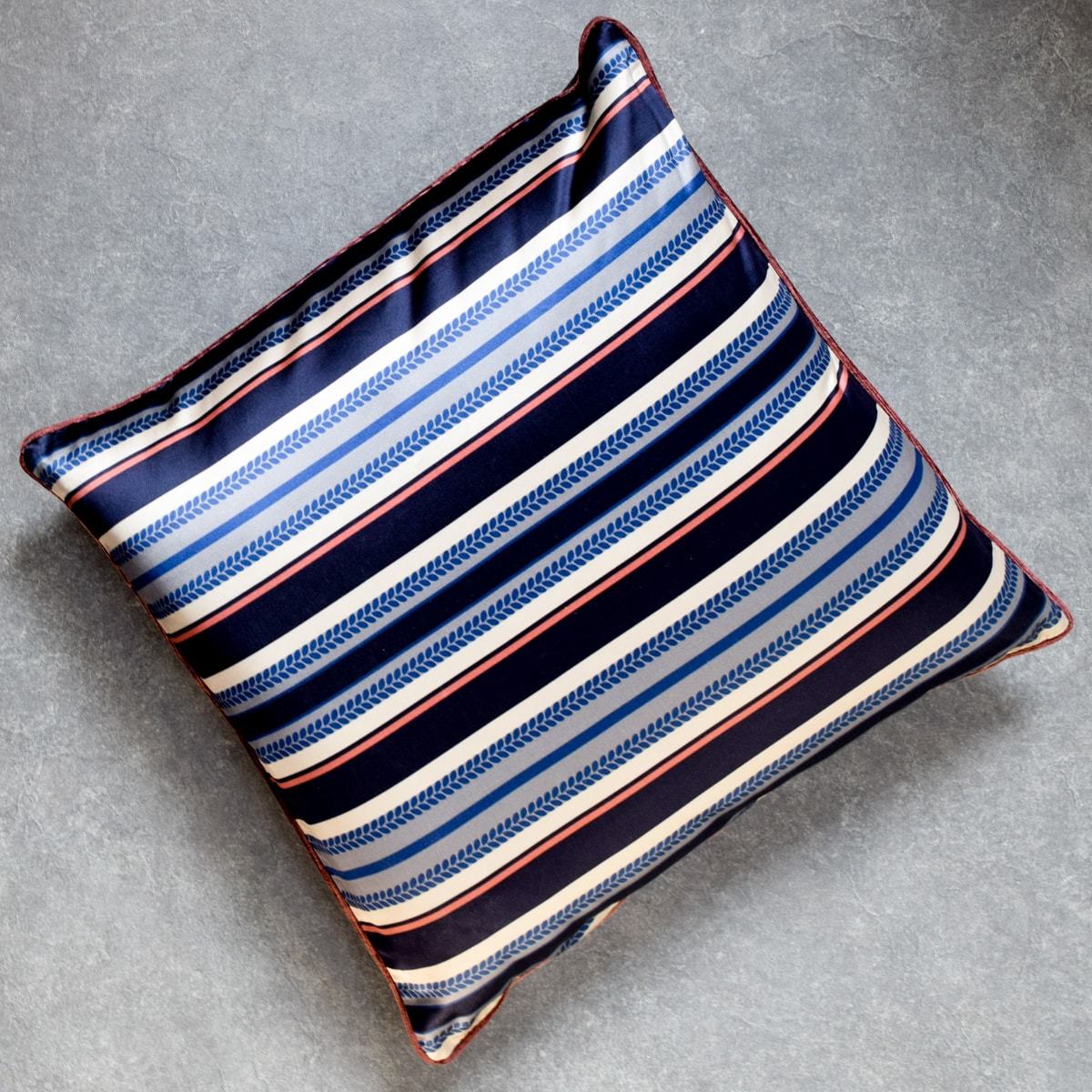 Samira Blue Stripes Printed Cushion Cover by Valaya Home for Tapestry  - Home Artisan