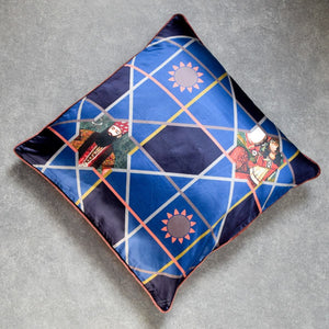 Sifat Blue Printed Cushion Cover by Valaya Home for Tapestry - Home Artisan