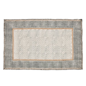 Flores Orange & Black Dhurrie by Houmn