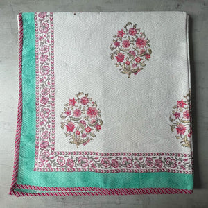 Anaya Floral Pattern Hand Block Print Bed Cover