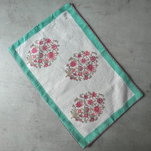 Anaya Floral Pattern Hand Block Print Bed Cover