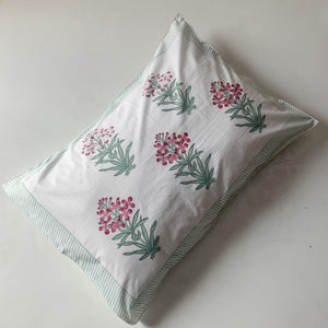 Aaira Floral Mesh Hand Block Print Bed Sheet