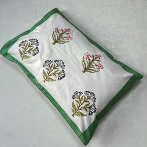 Nafisa Floral Meshwork Hand Block Print Bed Sheet