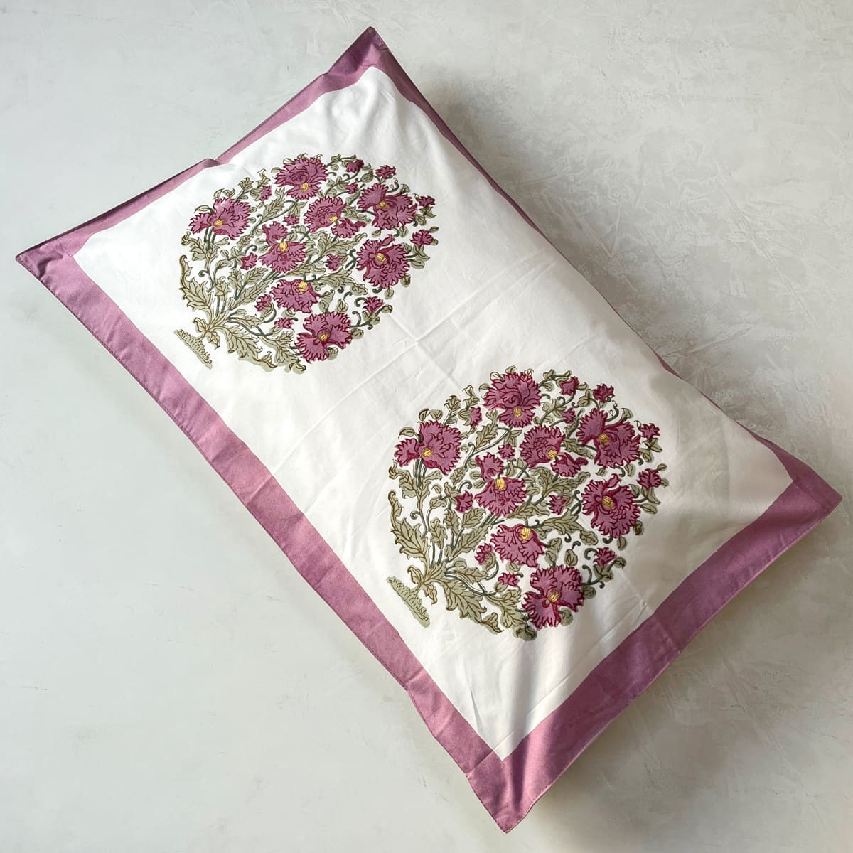 Irum Floral Pattern Hand Block Print Bed Sheet - Home Artisan