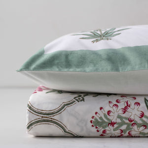 Parisa Floral Meshwork Hand Block Print Bed Sheet - Home Artisan