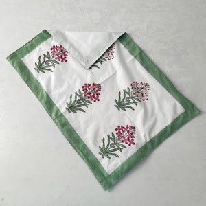 Parisa Floral Meshwork Hand Block Print Bed Sheet