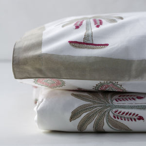 Gulnar Floral Pattern Hand Block Print Bed Sheet - Home Artisan