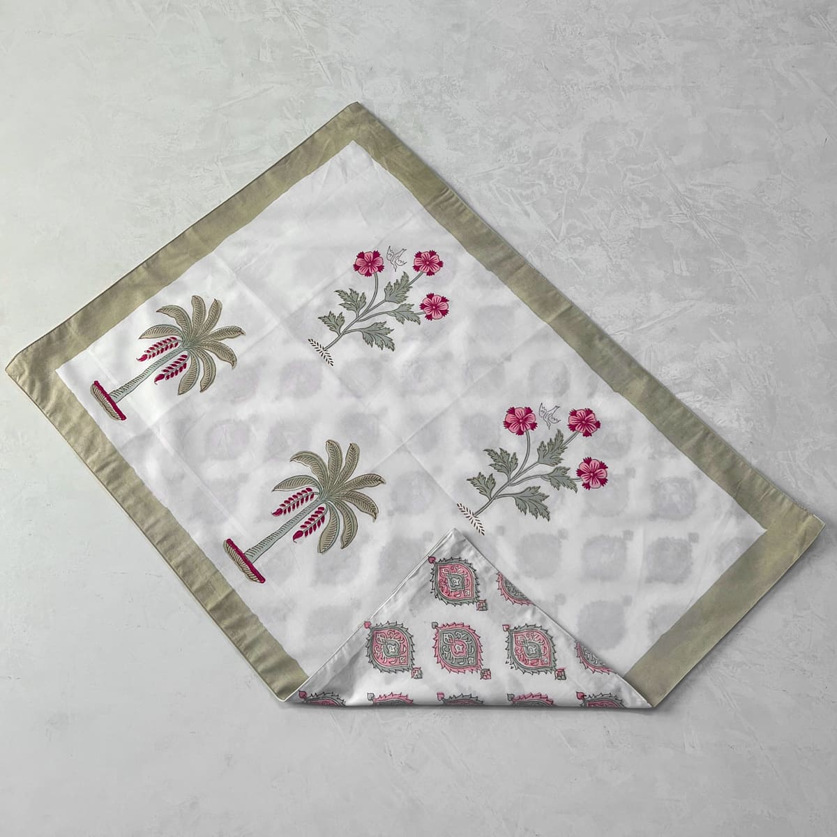 Gulnar Floral Pattern Hand Block Print Bed Sheet - Home Artisan